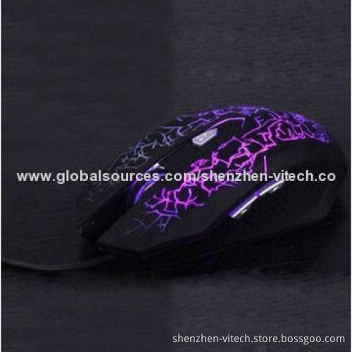 6D Gaming Drive Optical Mouse with LED RED Light, 800-1,200dpi Resolution